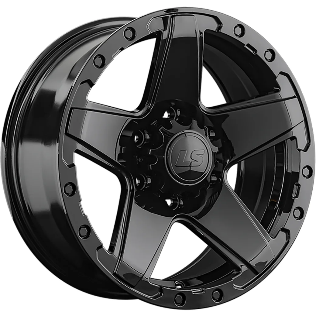 LS 8x17/6x139,7 ET30 D100,1 1284 BK (конус, Колпак+лого)