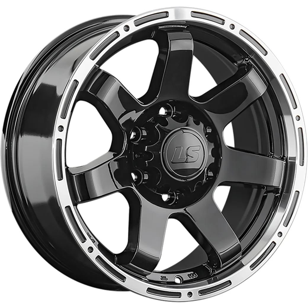 LS 7,5x17/6x139,7 ET25 D106,1 1289 BKL (конус, Колпак+лого)