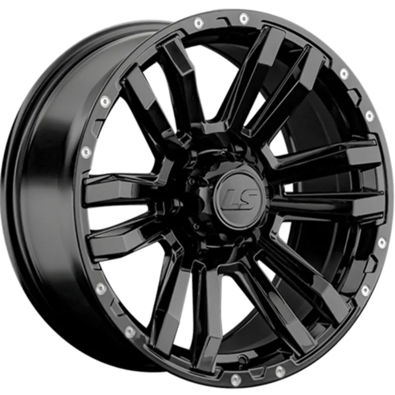 LS 9x18/6x139,7 ET15 D106,1 1339 BK (конус, Колпак+лого)