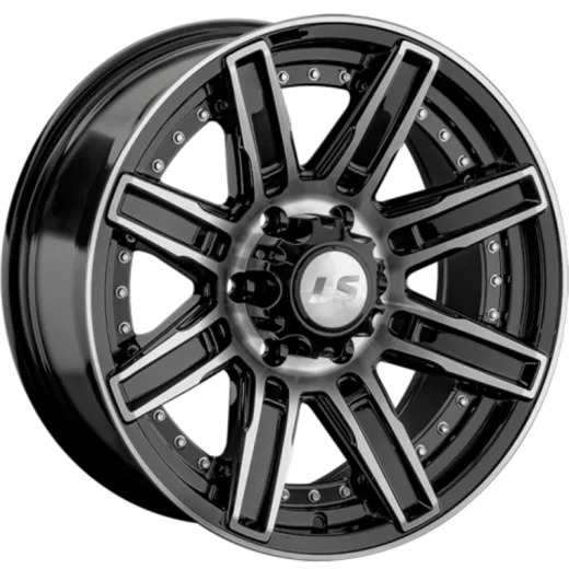 LS 9x18/6x139,7 ET20 D106,1 1353 BKF (конус, Колпак+лого)