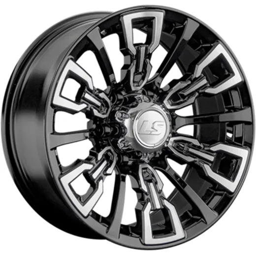 LS 8x17/6x139,7 ET-15 D106,1 1363 BKF (конус, Колпак+лого)
