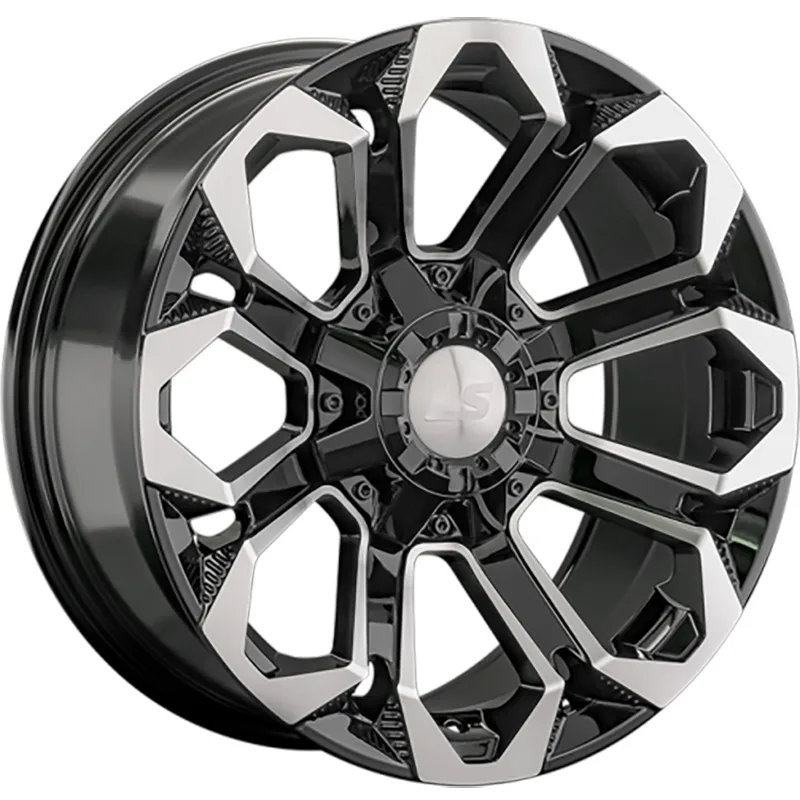 LS 9x17/6x139,7 ET20 D106,1 1366 BKF (конус, Колпак+лого)