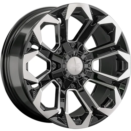 LS 9x17/6x139,7 ET20 D106,1 1366 BKF (конус, Колпак+лого)