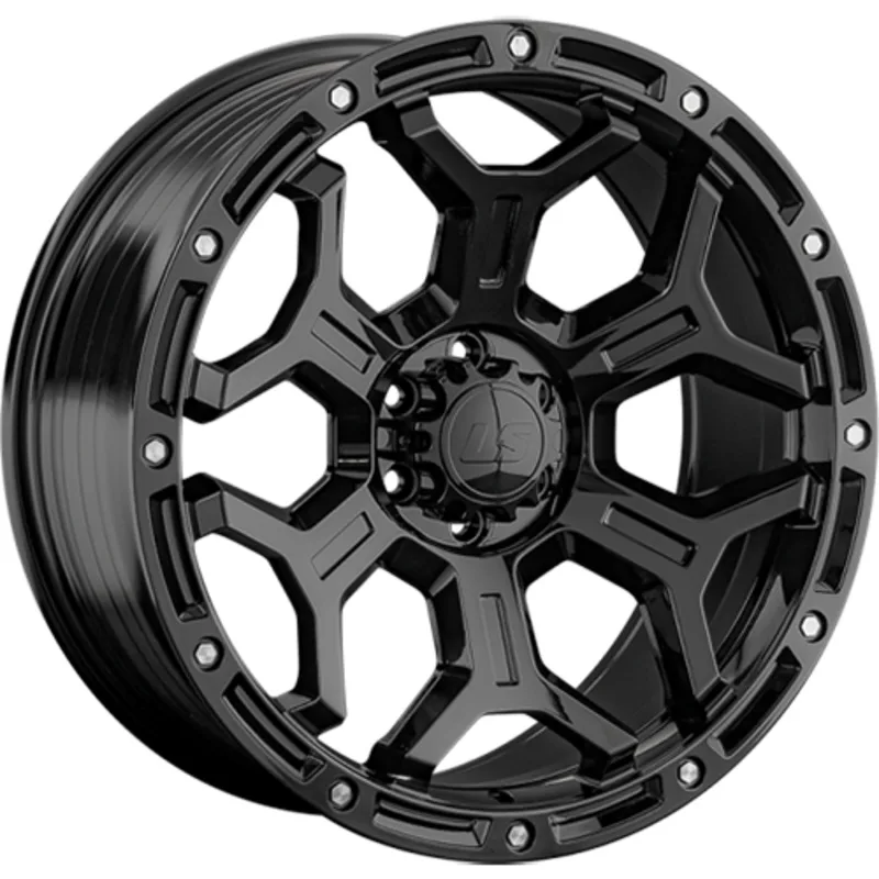 LS FlowForming 9x17/6x139,7 ET15 D106,1 RC68 BK (конус, Колпак+лого)