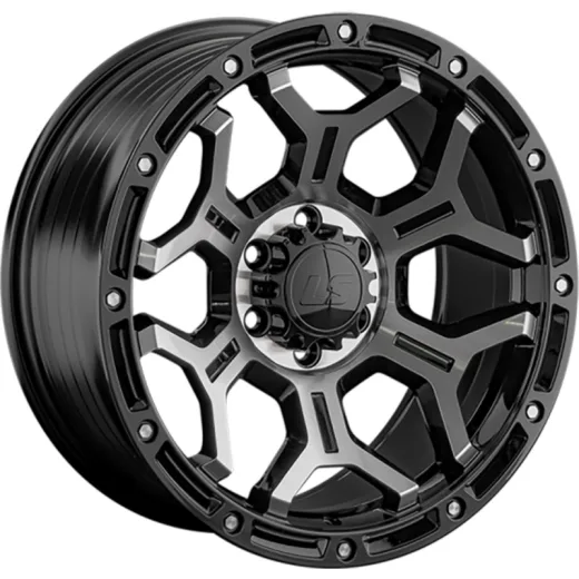 LS FlowForming 9x18/6x139,7 ET25 D106,1 RC68 BKF (конус, Колпак+лого)