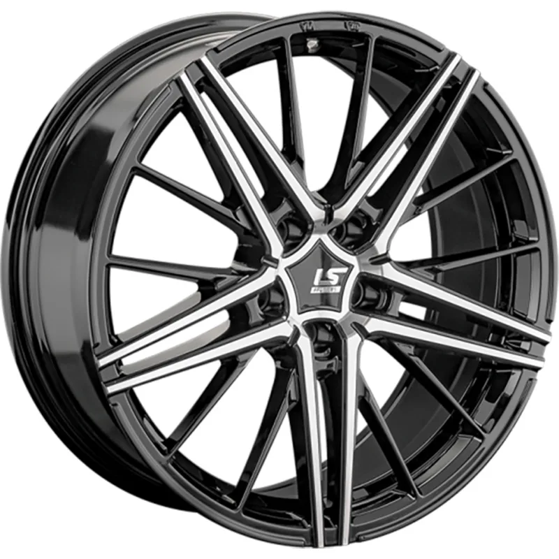 LS FlowForming 8x20/5x108 ET46 D63,3 RC76 BKF (конус, Колпак+лого)
