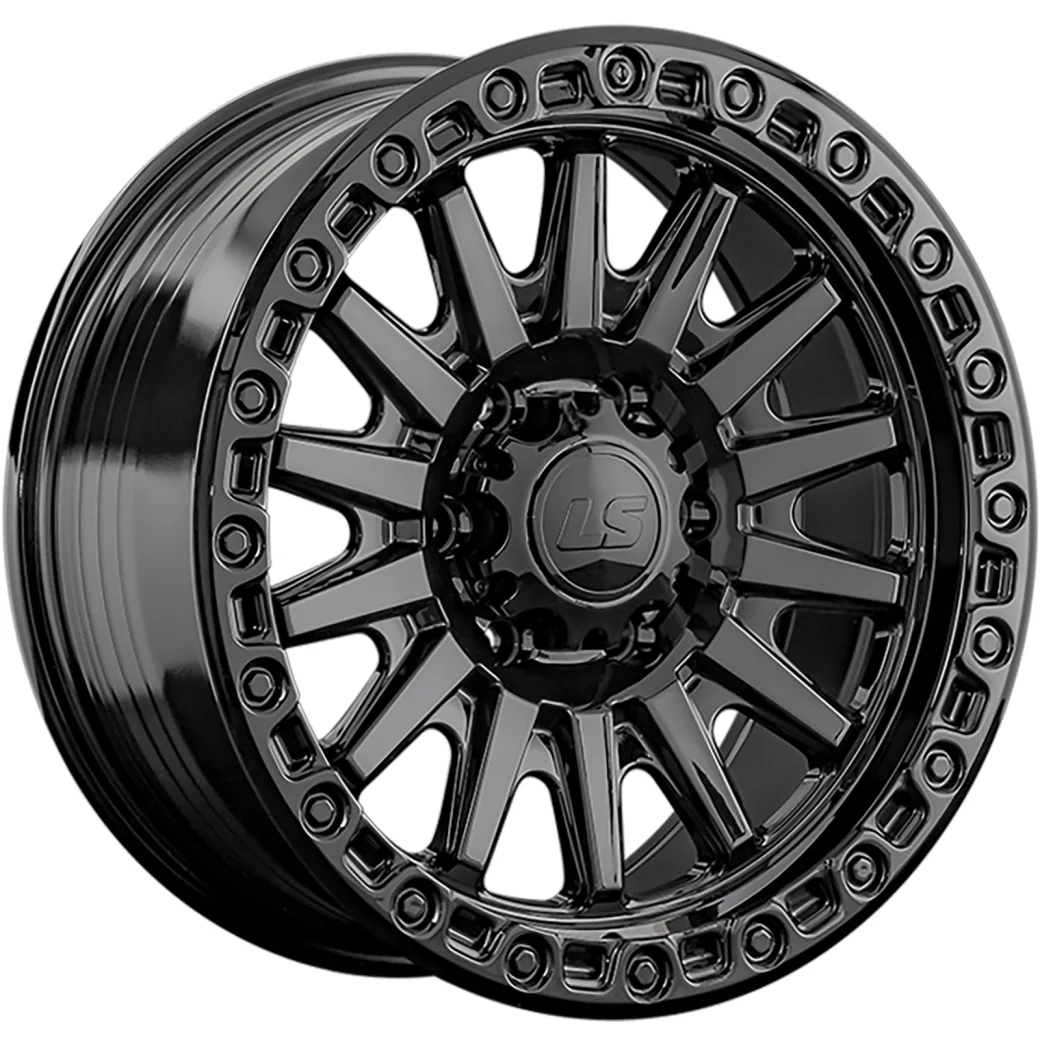 LS FlowForming 9x18/6x139,7 ET15 D106,1 RC90 BK (конус, Колпак+лого)