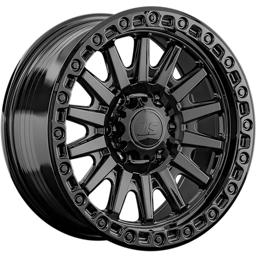 LS FlowForming 9x18/6x139,7 ET15 D106,1 RC90 BK (конус, Колпак+лого)