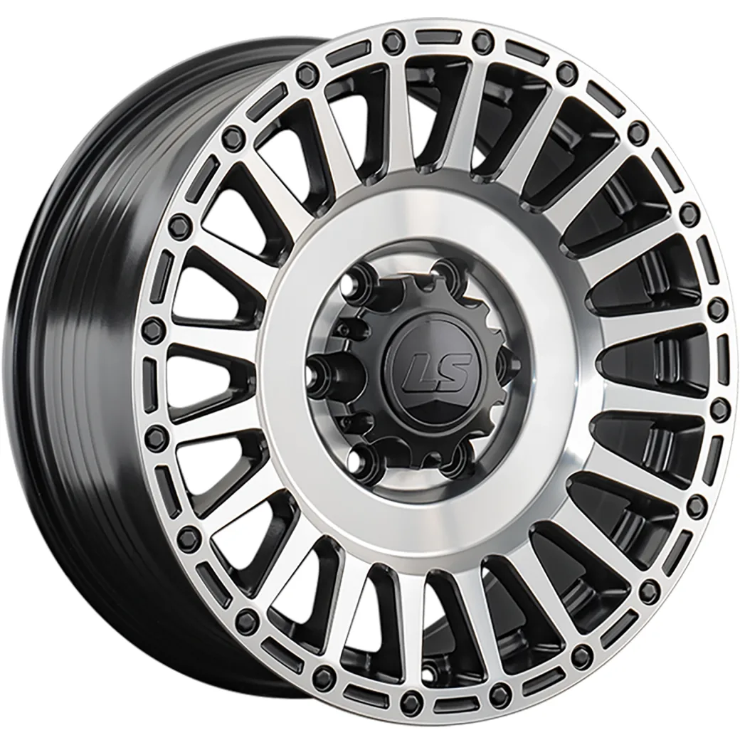 LS FlowForming 8x17/6x139,7 ET36 D100,1 RC95 BKSF (конус, Колпак+лого)
