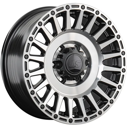 LS FlowForming 8x17/6x139,7 ET36 D100,1 RC95 BKSF (конус, Колпак+лого)
