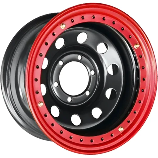 Off-Road Wheels 10x15/5x139,7 ET-44 D110 УАЗ с бедлоком (красный) Черный