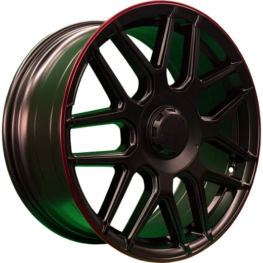 8,5x19/5x130 ET38 D66,6 L5424 Satin Black Red Lip (PDW)